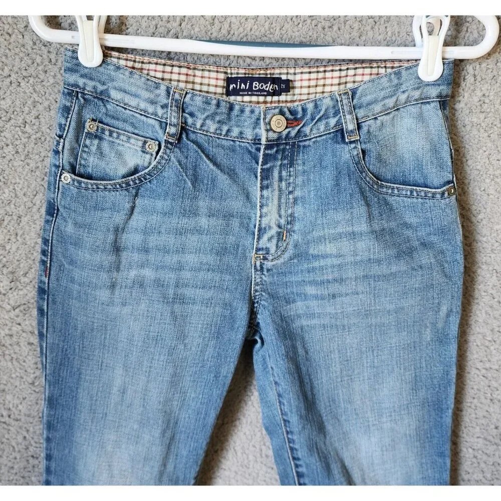 Mini Boden Blue Denim‎ Stretch Waist Jeans Youth Size 2Y 100% Cotton